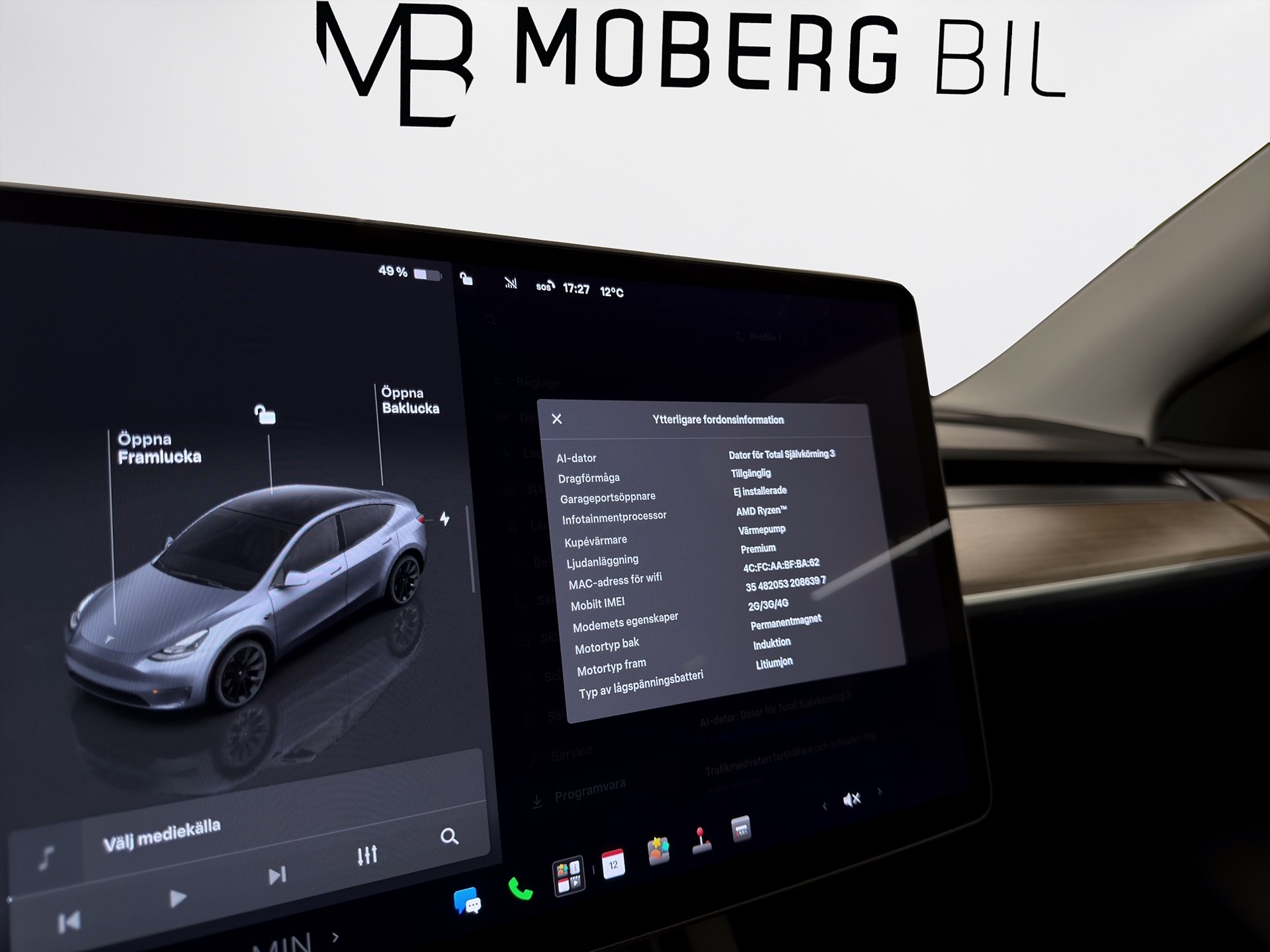 Tesla Model Y Long Range 514hk Pano Drag Läder B-Kamera AWD