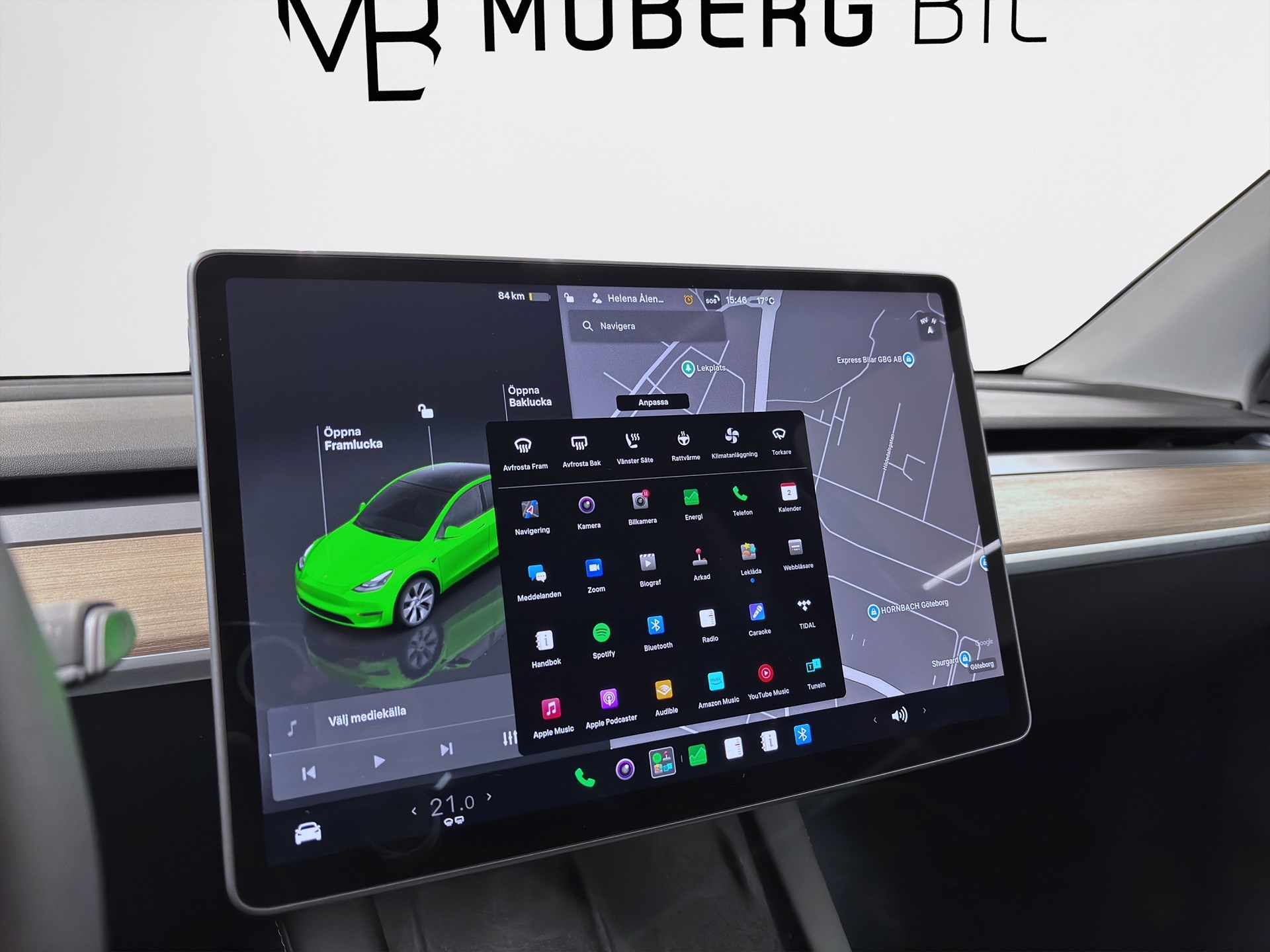 Tesla Model Y Long Range 514hk Helg på Moberg! Pano Läder Navi B-Kamera